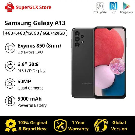 100% Original New Samsung Galaxy A13 Smartphone Exynos 850 Octa - core Android 12 5000mAh Battery 15W Fast Charging MobilePhone - Emart