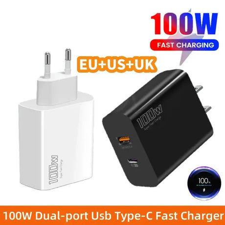 100W Fast Charger Dual - port Usb Type - C Super Fast Charging Head Mobile Phone Adapter Charging Head for Huawei iPhone New 2025 - Emart