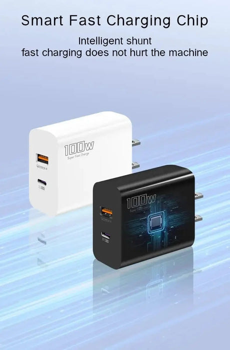 100W Fast Charger Dual - port Usb Type - C Super Fast Charging Head Mobile Phone Adapter Charging Head for Huawei iPhone New 2025 - Emart