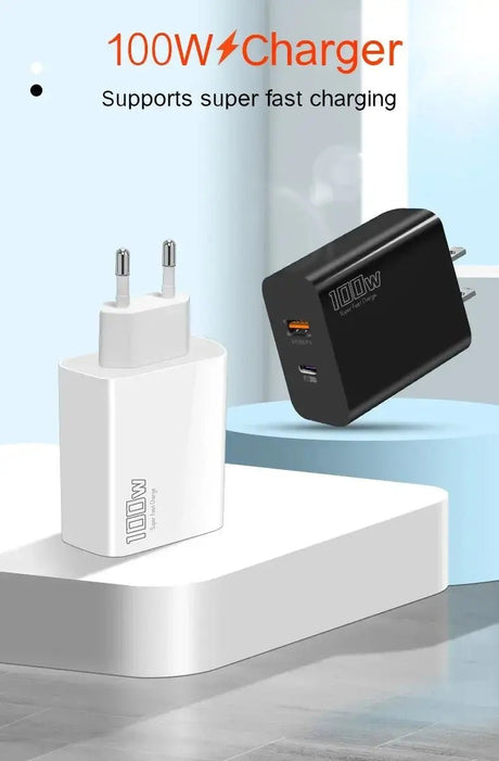 100W Fast Charger Dual - port Usb Type - C Super Fast Charging Head Mobile Phone Adapter Charging Head for Huawei iPhone New 2025 - Emart