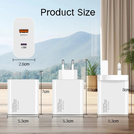100W Fast Charger Dual - port Usb Type - C Super Fast Charging Head Mobile Phone Adapter Charging Head for Huawei iPhone New 2025 - Emart