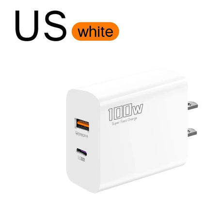 100W Fast Charger Dual - port Usb Type - C Super Fast Charging Head Mobile Phone Adapter Charging Head for Huawei iPhone New 2025 - Emart