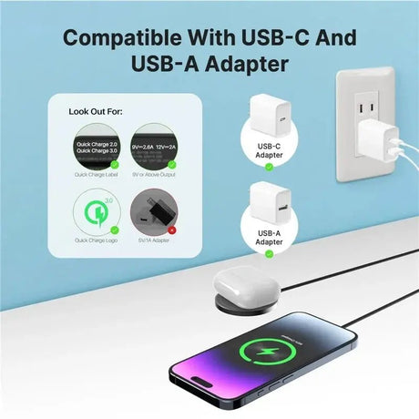 100W Magnetic Wireless Charger Pad USB + Type C For Magsafe iPhone 16 15 14 13 12 Pro Max Fast Charging Dock Station Chargers - Emart
