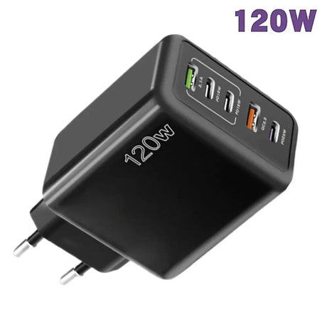 120W 5 in 1 2 USB 3 Type C Quick Charging Fast Wall Charger For iPhone Samsung Xiaomi Huawei Oppo Mobile Phone Adapter - Emart