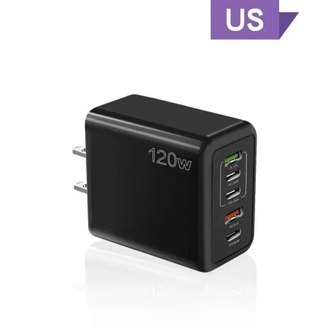 120W 5 in 1 2 USB 3 Type C Quick Charging Fast Wall Charger For iPhone Samsung Xiaomi Huawei Oppo Mobile Phone Adapter - Emart