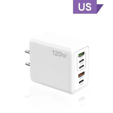 120W 5 in 1 2 USB 3 Type C Quick Charging Fast Wall Charger For iPhone Samsung Xiaomi Huawei Oppo Mobile Phone Adapter - Emart