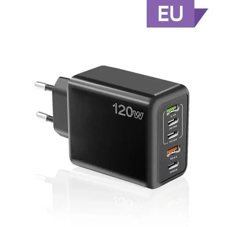 120W 5 in 1 2 USB 3 Type C Quick Charging Fast Wall Charger For iPhone Samsung Xiaomi Huawei Oppo Mobile Phone Adapter - Emart