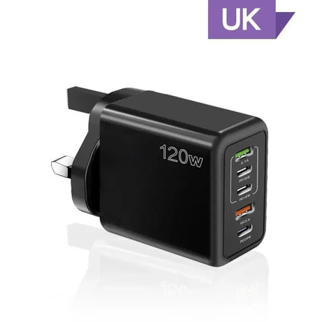 120W 5 in 1 2 USB 3 Type C Quick Charging Fast Wall Charger For iPhone Samsung Xiaomi Huawei Oppo Mobile Phone Adapter - Emart