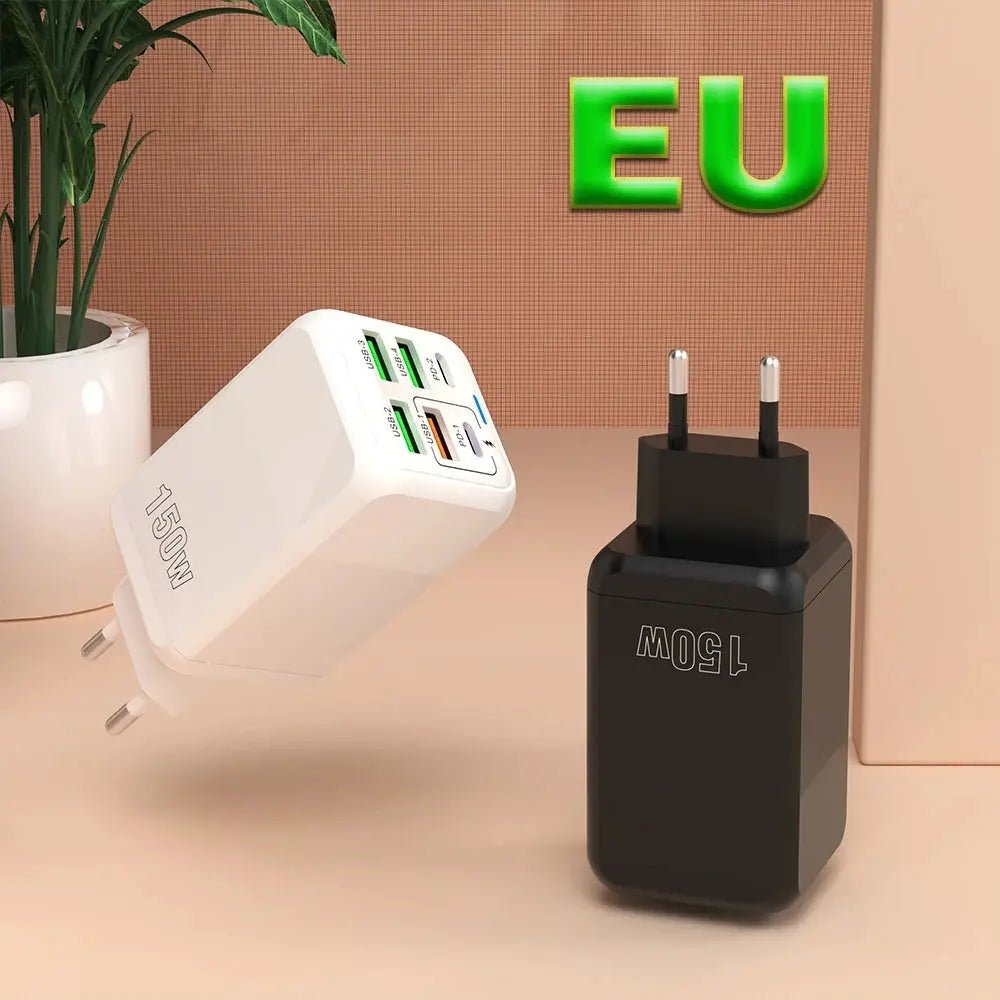 150W 6 Ports Pd QC 4.0 Usb C Fast Charger Wall Adapter Super Fast Charging For Iphone Samsung Ipad Xiaomi Huawei Oneplus Oppo - Emart