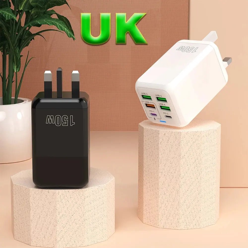 150W 6 Ports Pd QC 4.0 Usb C Fast Charger Wall Adapter Super Fast Charging For Iphone Samsung Ipad Xiaomi Huawei Oneplus Oppo - Emart