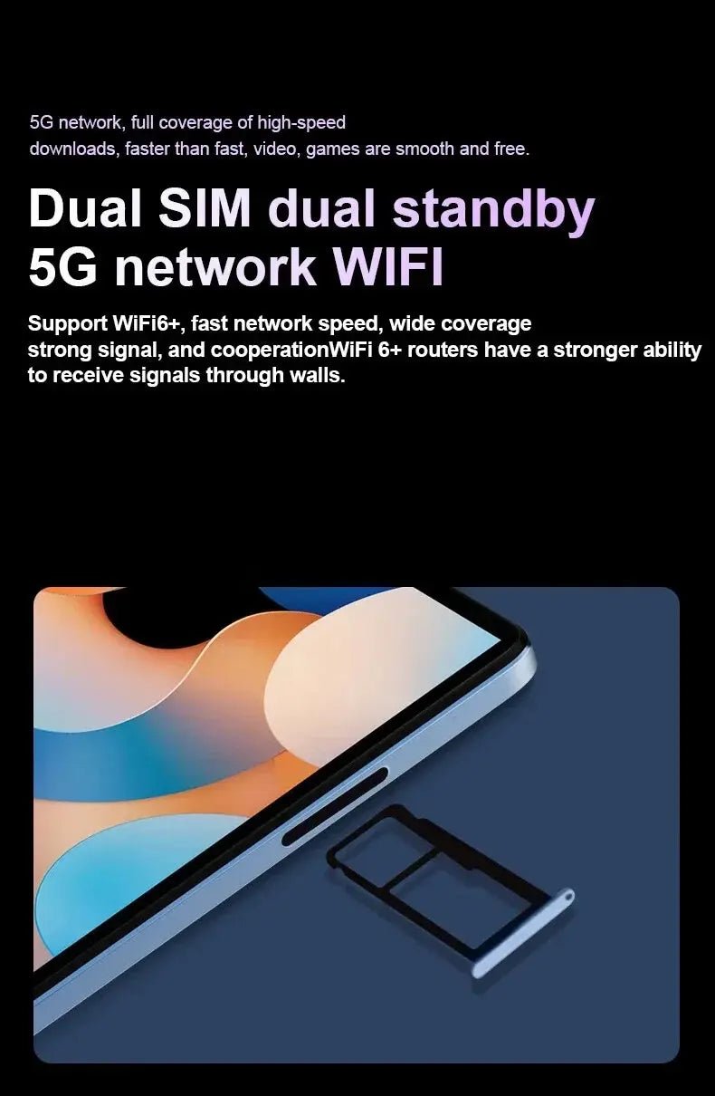 2025 Global version 10.1” Pad 7 ultra Tablet Android 12 Snapdgon 8 GEN2 5GWIFI 16GB RAM ROM Tablet 1000mAh WIFI Office Tablet - Emart