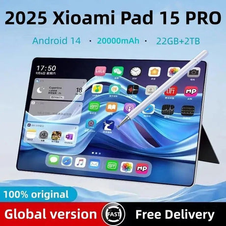 2025 Original XioaMi Pad 15 Pro Tablet Android14 Snapdragon888 11Inch HD 22GB+2TB 20000mAh 5G Dual SIM Bluetooth WiFi GPS Tables - Emart