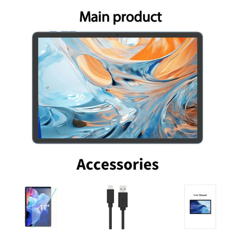 2025 Relndoo 11 Inch Android 15 Tablet , 24GB(4+20 Expanded) RAM+128GB ROM, IPS HD Screen, 5G WiFi, T615 Processor, GPS, Type C - Emart