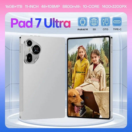 2025 Tablet pad 7 ultra Android 14.0 Brand New 11.0 inch 16GB RAM 1024GB ROM Tablets 48MP 8800mAh 10Core WIFI Bluetooth Network - Emart