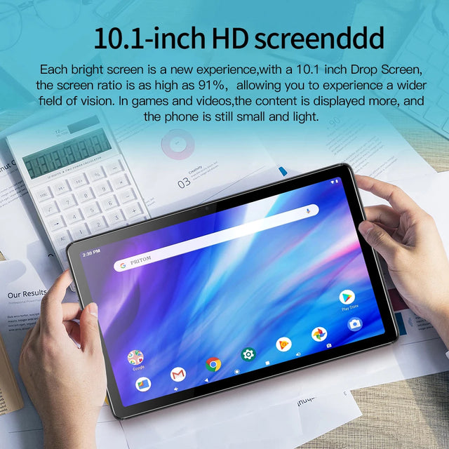 10.1 Inch Android Tablets with Octa Core Processor 8GB RAM 256GB ROM Dual SIM