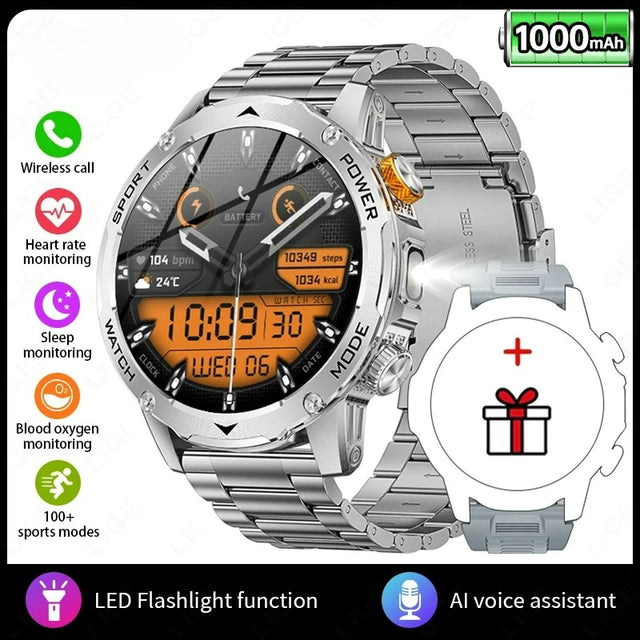 Xiaomi 1000mAh Super Capacity Battery Men Smart Watch 1.7-inch Large Screen Bluetooth Call IP68 Waterproof SmartWatch Sports