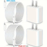 20W USB C Fast Charging Block for iPad, 2Pack Type C Wall Charger with 6FT C to C Cable for iPhone 15/Plus/Pro/Max