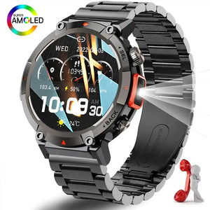 S100 KE3 Outdoor Smart Watch 1.45 Inch HD Large Round Screen Flashlight Information Push Sports Watch