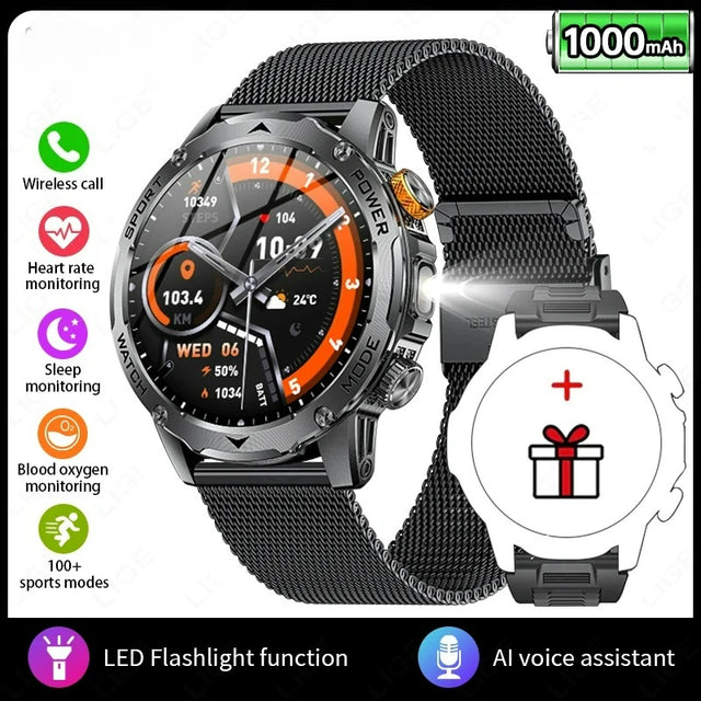 Xiaomi 1000mAh Super Capacity Battery Men Smart Watch 1.7-inch Large Screen Bluetooth Call IP68 Waterproof SmartWatch Sports