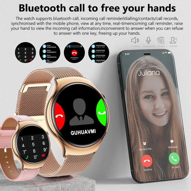 2025 New Lady Fashion Smart Watch women AMOLED HD Screen GPS Sport Heart Rate Bluetooth Call Waterproof Outdoor Smartwatch Women