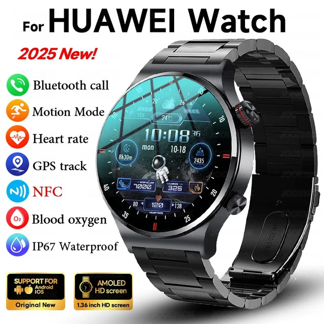 NFC Bluetooth Call Smart Watch Men AOMLED390*390 HD Color Screen Rotation Button Fitness Tracker IP68 Waterproof SmartWatch Men