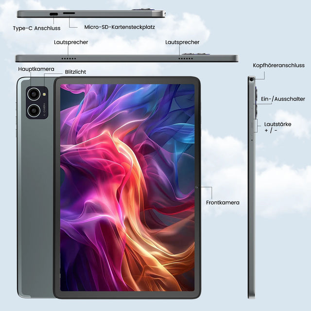 Android 14 Tablet 6000MAH Octa-Core Processor Tablets,8GB RAM 128GB ROM IPS Touch Screen, with 5MP+8MP Camera,Wi-Fi 6