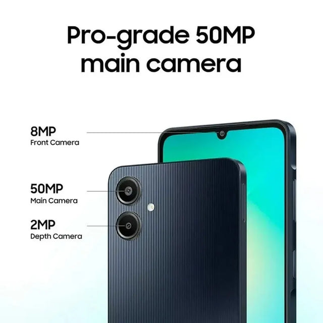 Global Version Samsung Galaxy A06 4G Smartphone Mediatek Helio G85 6.7" large PLS LCD Display 50MP Dual Camera 5000mAh Battery