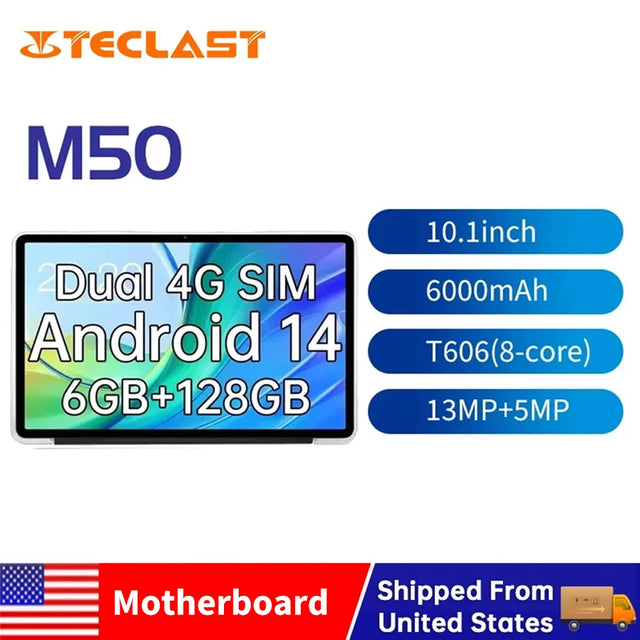 Teclast M50 Tablet (unisoc T606 8-core 1.6GHz/6GB RAM/128GB ROM/10.1 inch