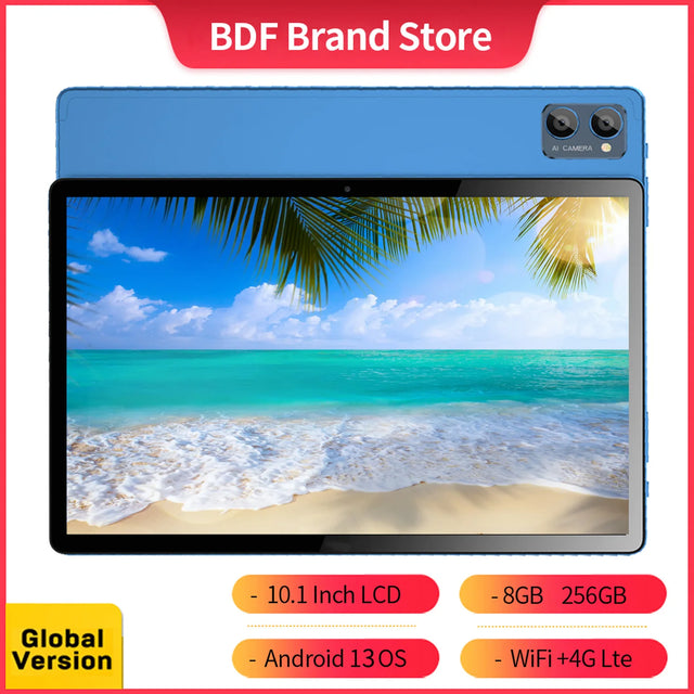 10.1 Inch Android Tablets with Octa Core Processor 8GB RAM 256GB ROM Dual SIM