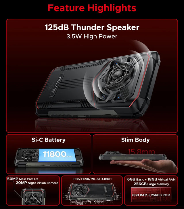 DOOGEE Blade20 Pro Rugged Smartphone 24GB+256GB 11800mAh