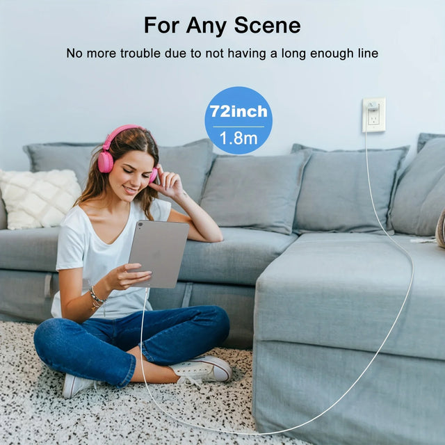 20W USB C Fast Charging Block for iPad, 2Pack Type C Wall Charger with 6FT C to C Cable for iPhone 15/Plus/Pro/Max