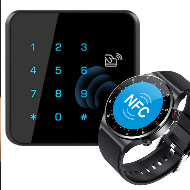 NFC Bluetooth Call Smart Watch Men AOMLED390*390 HD Color Screen Rotation Button Fitness Tracker IP68 Waterproof SmartWatch Men