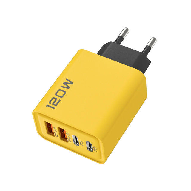 120W 4-Port USB Type C Wall Adapter Quick Charge 3.0 Fast Charger for IPhone Samsung Xiaomi Multi-Device PD Mobile Phone Charger