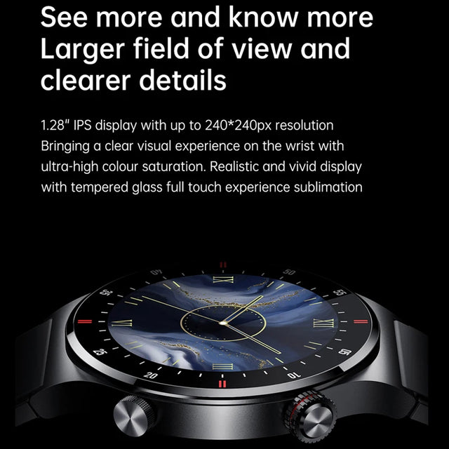 NFC Bluetooth Call Smart Watch Men AOMLED390*390 HD Color Screen Rotation Button Fitness Tracker IP68 Waterproof SmartWatch Men