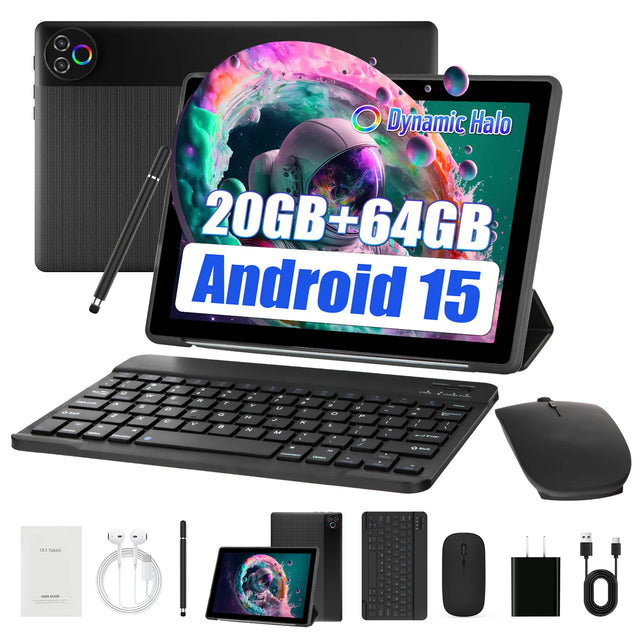 URAO Android 15 Tablet 10.1 Inch 20(3+17)GB RAM 64GB ROM 5-core Dual