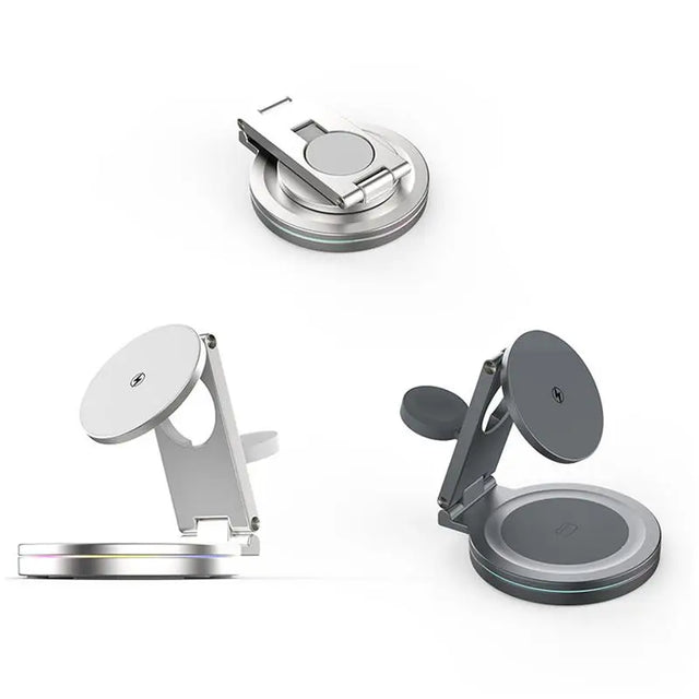 Phone Charger Stand Anti-Skid Magnetic Charger Charging Dock Zinc Alloy Phone Watch Charging Stand With 360 Rotation Design