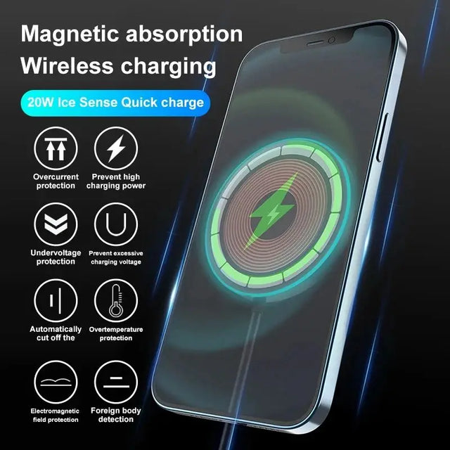 65W Magnetic Wireless Charger Pad Stand Macsafe For iPhone 14 13 12 Pro Max Airpods Pro USB C Fast Charging Station Chargers