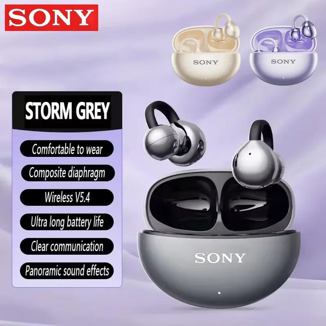 SONY Original Open Ear Clip Earbuds ENC TWS Wireless Bluetooth Noise Headphones Noise For Android iOS Touch With Mic Earphones