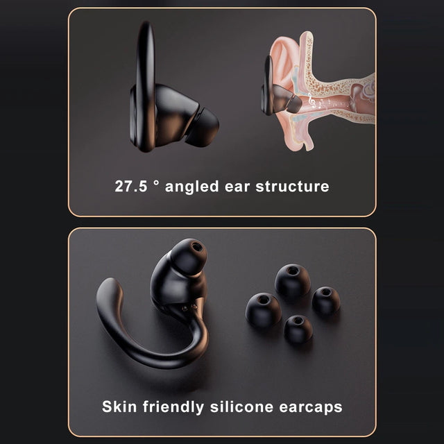 Wireless Headset Ear Hook Waterproof Fitness Earbuds Bluetooth-Compatible5.3 Noise Reduction Comfortable Sports Running Earbuds