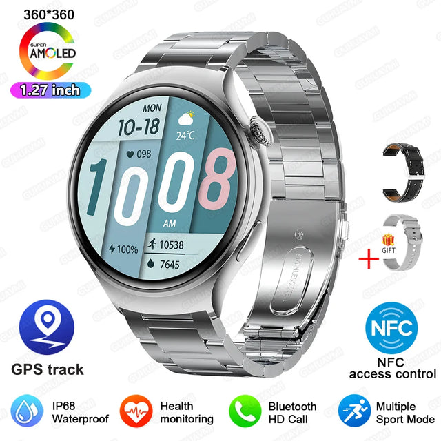 2025 New Lady Fashion Smart Watch women AMOLED HD Screen GPS Sport Heart Rate Bluetooth Call Waterproof Outdoor Smartwatch Women