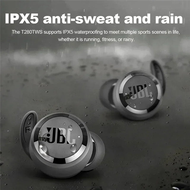 mzyJBL T280 Wireless Earphones Bluetooth Headphones Waterproof In-Ear Headset Built-in Mic Stereo Noise Cancelling Sport Earbuds