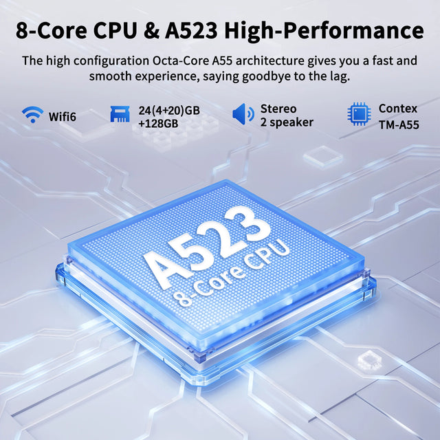 URAO C209L 10" Android 15 Tablet 24GB RAM 128GB+1TB Expand Octa Core A523 WiFi 6 8MP+5MP Cam Keyboard & Mouse Set Included