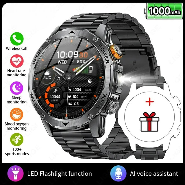 Xiaomi 1000mAh Super Capacity Battery Men Smart Watch 1.7-inch Large Screen Bluetooth Call IP68 Waterproof SmartWatch Sports