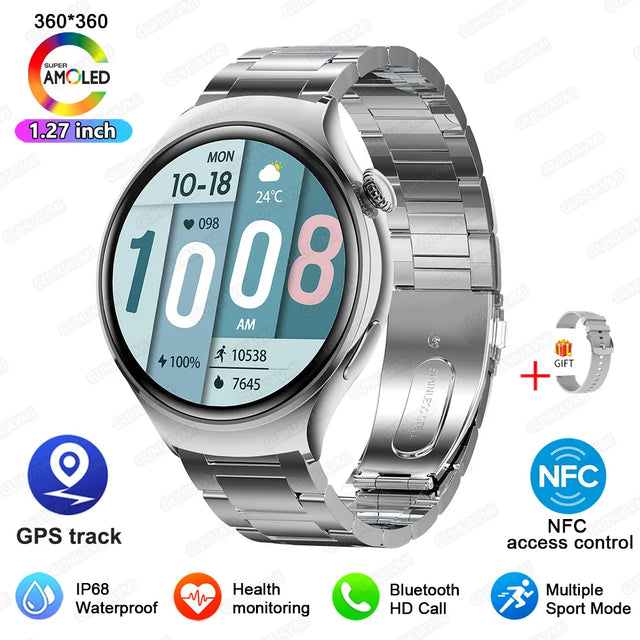 2025 New Lady Fashion Smart Watch women AMOLED HD Screen GPS Sport Heart Rate Bluetooth Call Waterproof Outdoor Smartwatch Women