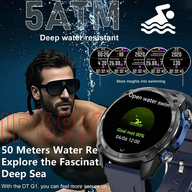 Xiaomi 2025 Smart Watch with Offline Maps 4GB Memory Video Player Military Sports Smartwatch Men 30m Swimming Waterproof AMOLED