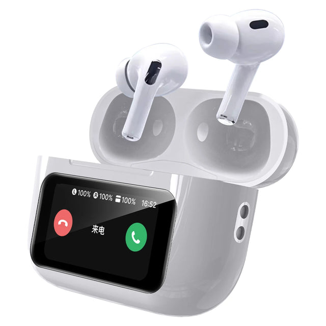 DESERTCAT Wireless Bluetooth Earphones with Display Screen HiFi Sound Low Latency Noise Reduction Headphones for iPhone Android