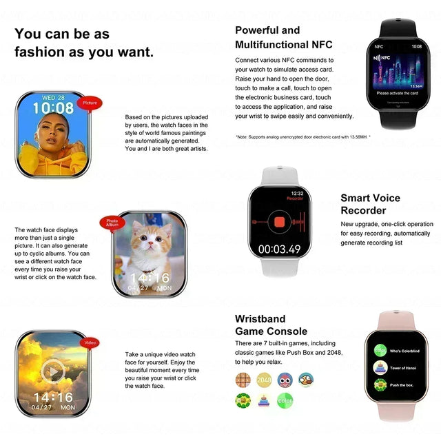 2025 New for Apple Watch 10 Smart Watch 4G Memory Music Video Bluetooth Call Waterproof Smartwatch For Android IOS TWS Earphones