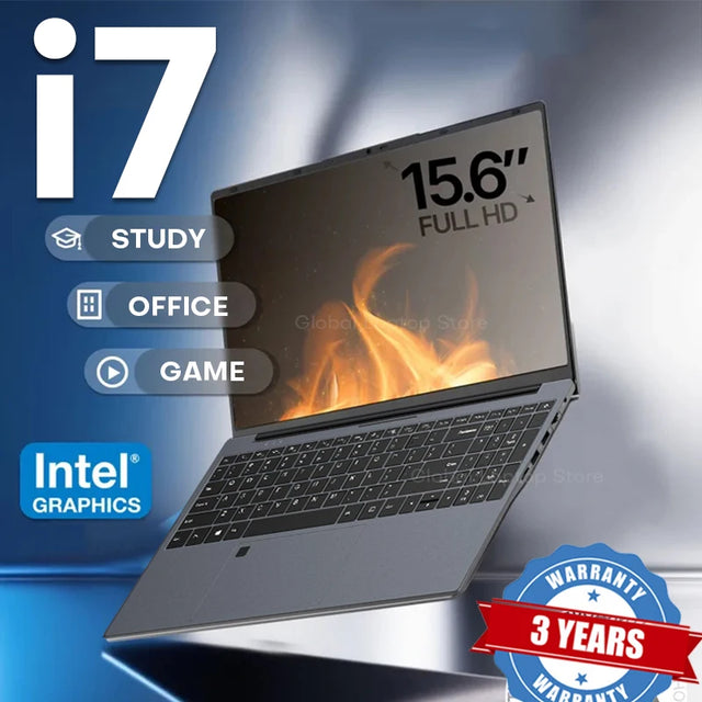 15.6" Ultra Slim Intel Core i7 6500U Laptop Computer Windows 11 16GB