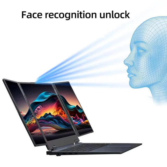 GLF-3P Triple Screen Gaming Laptop 16+10.5+10.5‘’ Touchpad Intel Core i7