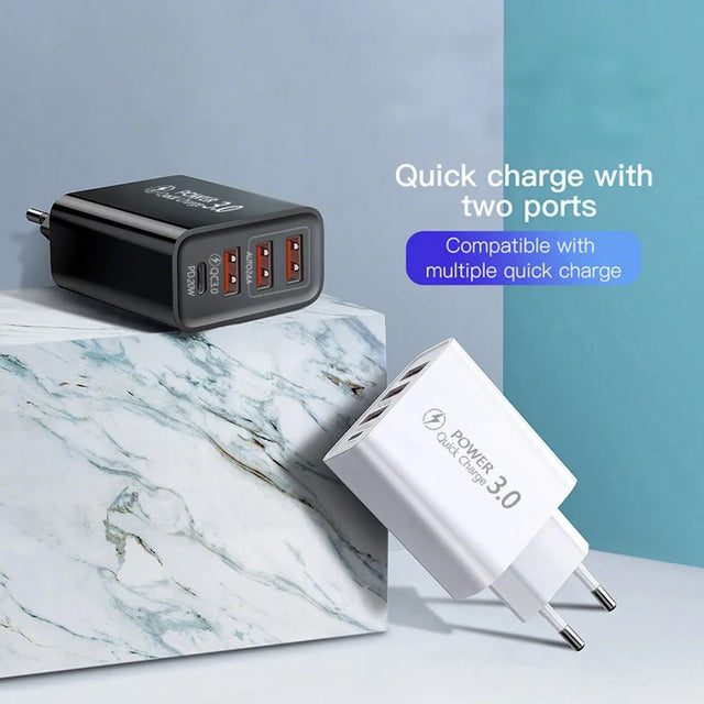 48W Multi-Port USB Quick Charger Charger Type-C Fast Charging Charger Universal Wall Adapter For Samsung Xiaomi 14 Huawei iPhone